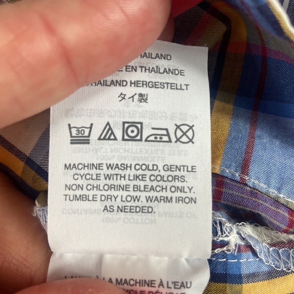 J. Crew 100% Cotton Plaid Ruffle Button Up Summer Shirt - Picture 7 of 7